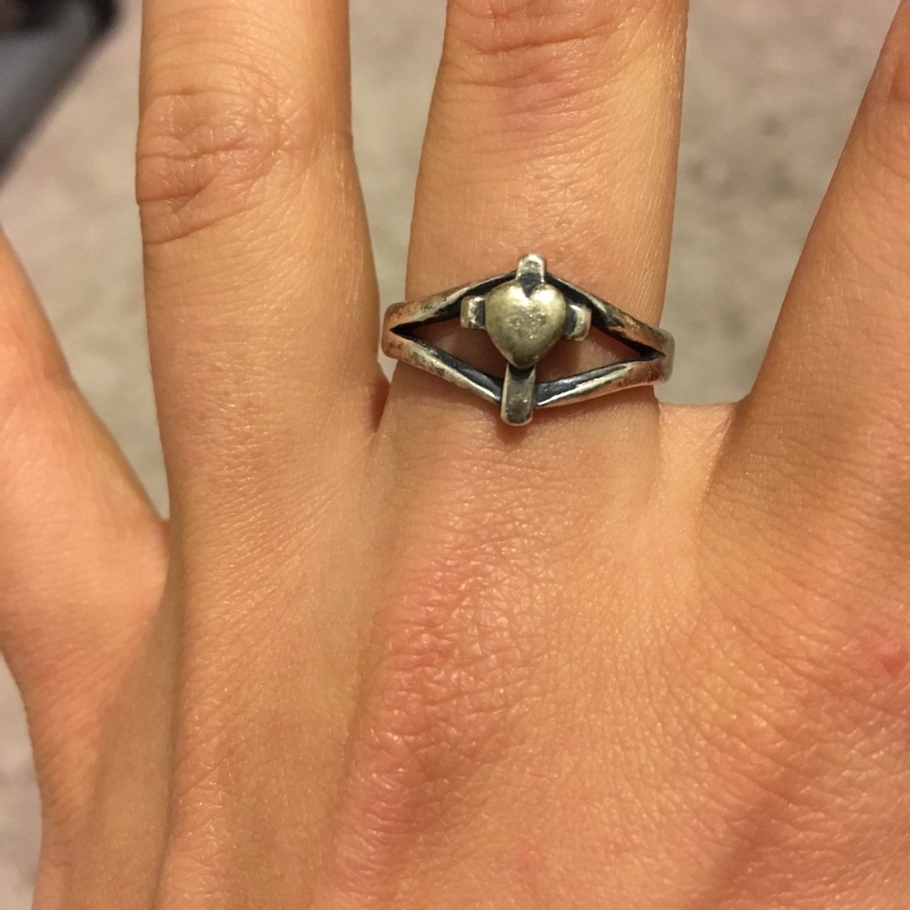 James Avery Cross With Heart Ring Size 6